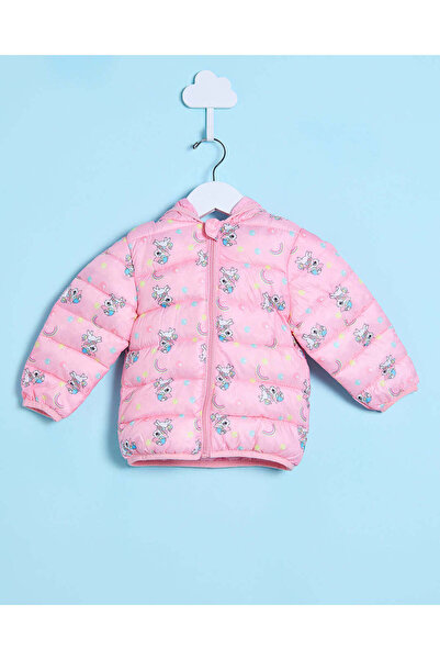 REDTAG Infant Girls Pink Printed Puff Jacket