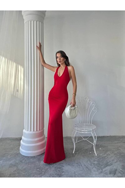 Paraf style Rochie lungă cu guler halter