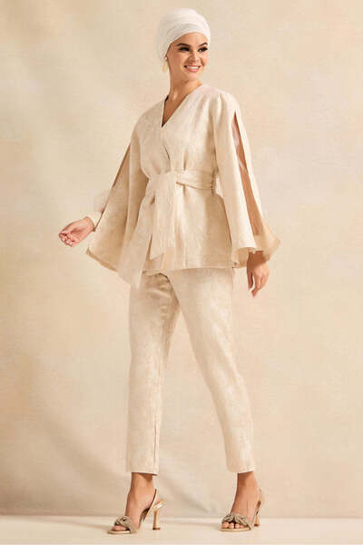 REDTAG Women Beige Belted Open Front Shirt
