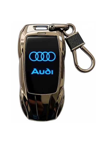 OEM Electric Lighter, Keychain Type, Design with illuminated AUDI Logo, USB Charging, RGB Lights,