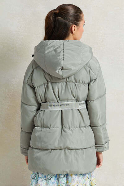 REDTAG Senior Girls Mint Long Line Hooded Jacket