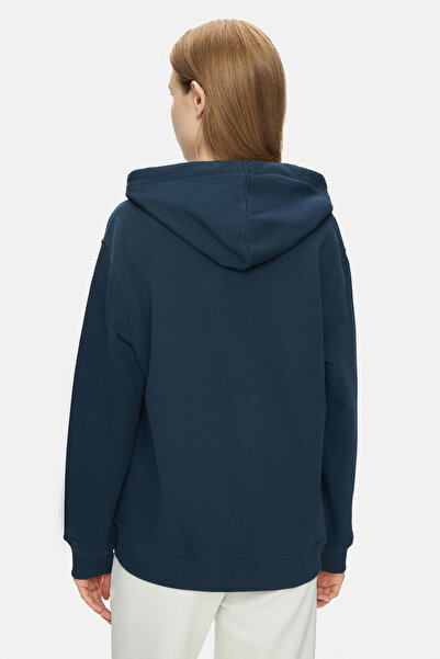 UCLA Γυναικείο φούτερ VIVIANA Navy Blue με κουκούλα με τύπωμα με φερμουάρ Standard Fit