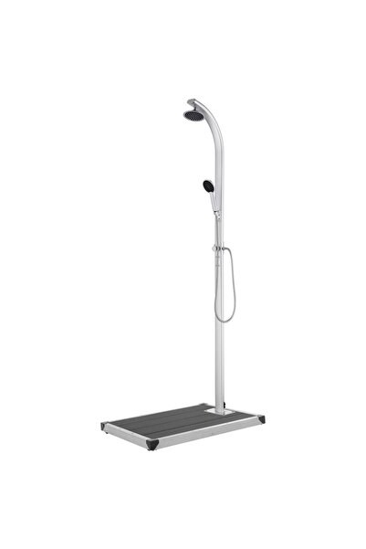 vidaxl دش حديقة بقاعدة رمادية 220 سم من الألومنيوم