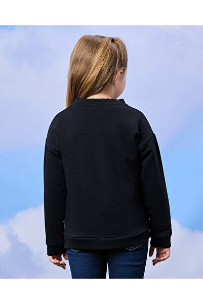 REDTAG Girls Black Button Front Cardigan