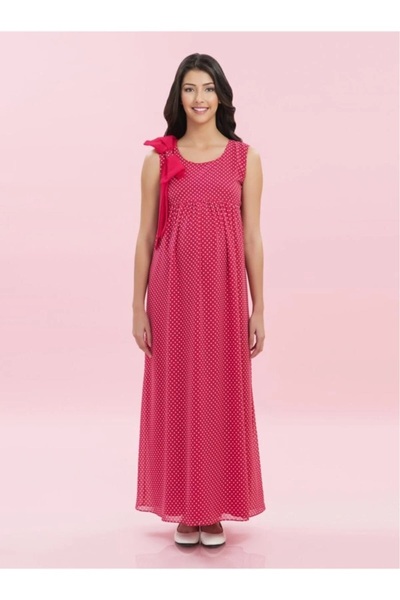 Desen Hamile Giyim Polka Dot Long Maternity Dress