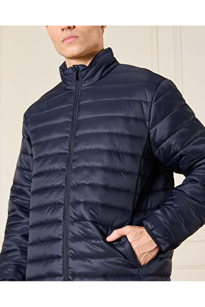 REDTAG Men Navy Padded Puffer Jacket