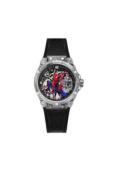 Police Spider-Sense 44mm Men's Watch, Transparent Dial, Black Silicone