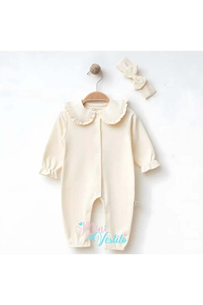 MiniVestito Lace Collar Bandana Snap Fastener Jumpsuit