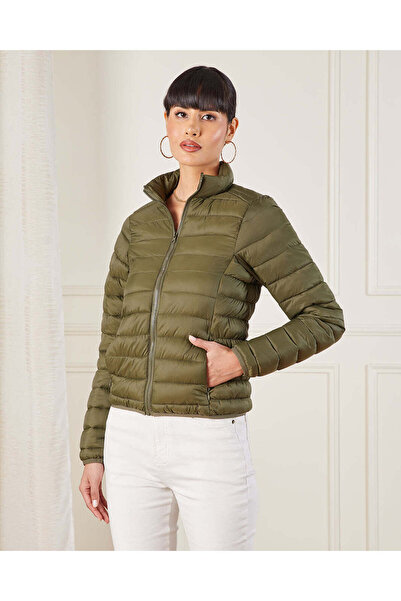REDTAG Women Olive Quilted Jacket
