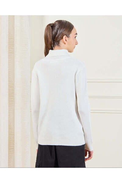 REDTAG Senior Girls White High Neck Pullover