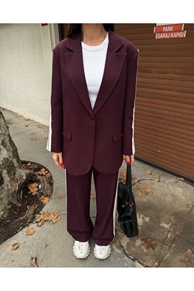 ossons Stripe Detailed Trousers Set