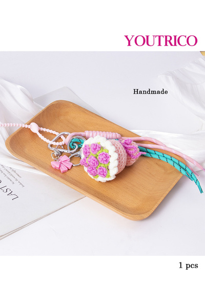 Youtrico سلسلة مفاتيح مضفرة فاخرة - حقيبة يدوية عتيقة مع حبل (قطعة واحدة)