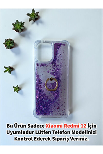 Merwish حافظة سيليكون لامعة متوافقة مع هاتف Xiaomi Redmi 12 مع حلقة وحامل، لو...