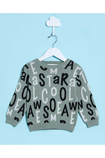 REDTAG سترة صوفية مطبوعة بالكامل باللون الأخضر للأولاد الرضع