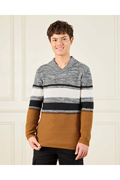 REDTAG بلوفر رمادي بغطاء رأس للأولاد الكبار