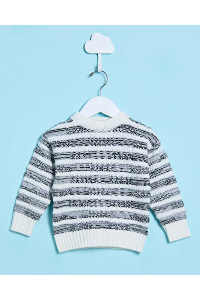 REDTAG سترة صوفية للأطفال الصغار باللونين الأبيض والأسود