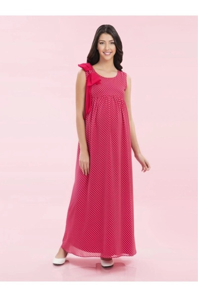 Desen Hamile Giyim Polka Dot Long Maternity Dress