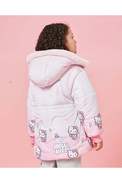 REDTAG Girls Pink Hello Kitty All Over Print Puffer Jacket