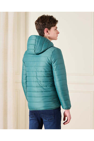 REDTAG Senior Boys Green Sherpa Lining Puffer Jacket