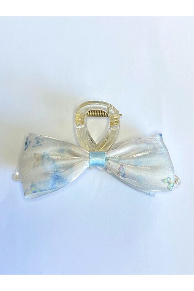 cityvision Blue Butterfly Patterned Bow Model Transparent Hair Clip 11 cm – Stylish and Elegant Design