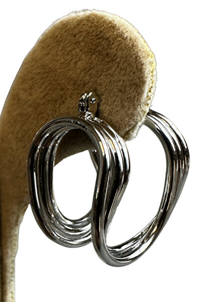 Uretti - أقراط إيريم 3914 1857 أنيقة بلون فضي من الفولاذ الملفوف