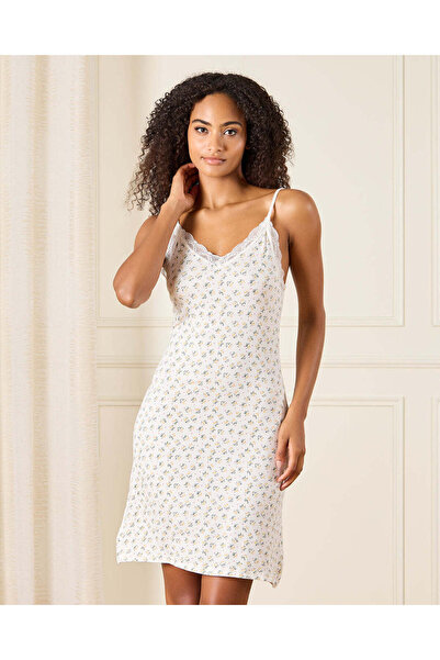 REDTAG Women White Printed Strappy Chemise