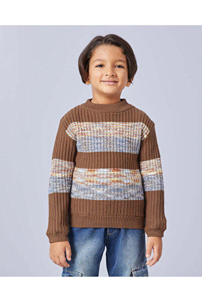 REDTAG بلوفر مخطط بني للأولاد