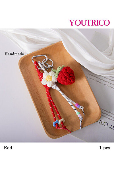 Youtrico سلسلة مفاتيح مضفرة فاخرة - حقيبة يدوية عتيقة مع حبل (قطعة واحدة)