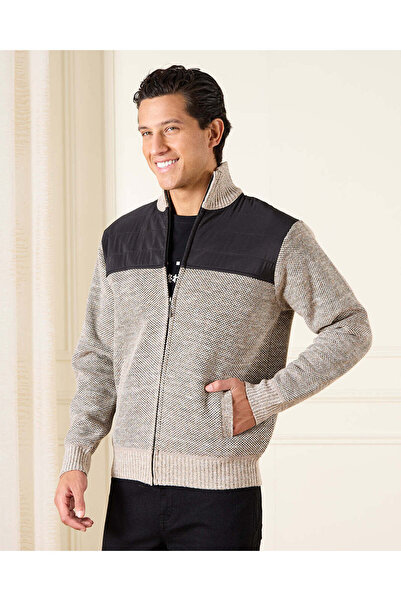 REDTAG Men Grey High Neck Knitwear