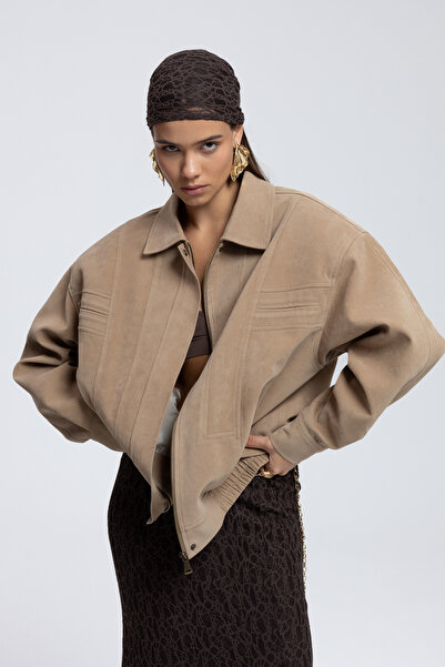 MAI STUDIOS CO. Osea Unisex Dark Beige Bomber Jacket
