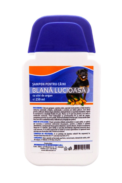 Pestmaser Sampon pentru Caini cu Blana Lucioasa si Ulei de Argan - Eleganta si Ingrijire Luxoasa, 250 ml