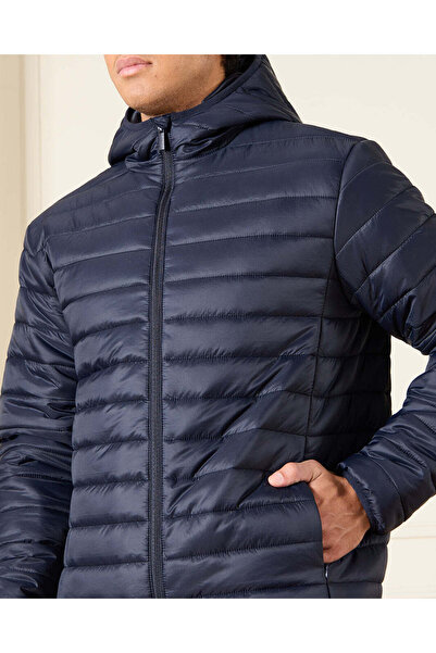 REDTAG Men Navy Long Sleeve Puffer Jacket