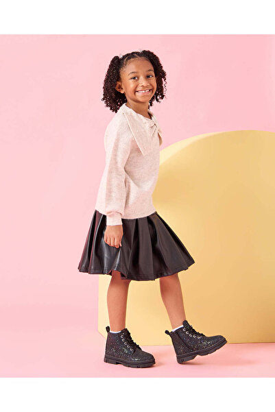 REDTAG Girls Beige Bow Embellished Pullover