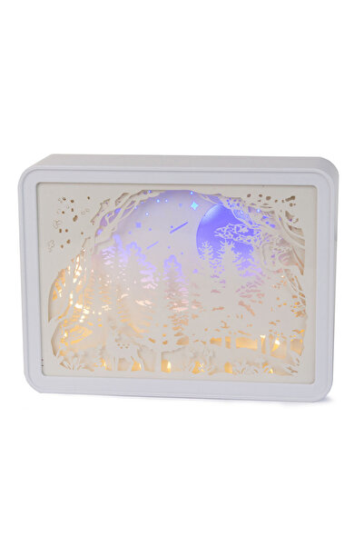 miraza 3D Decorative Lamp with Paper Cutouts, LED Lighting, USB or Battery Powered, 20x15 cm