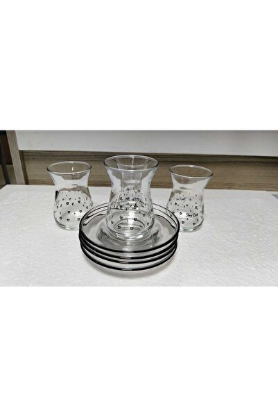 Mask Rak Le Cam Heart Decorated Plate 4-Person 8-Piece Tea Cup Set - 132 Cc