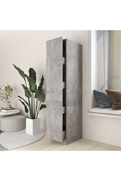 vidaxl Apothecary Cabinet Concrete Grey 30x42.5x150 cm Engineered Wood