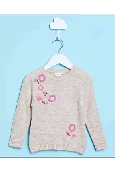 REDTAG بلوفر مزين باللون العاجي والوردي للبنات الرضع