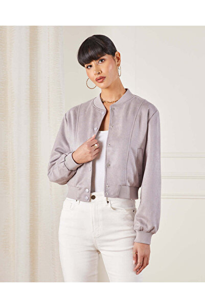 REDTAG Women’s Suede Bomber Jacket