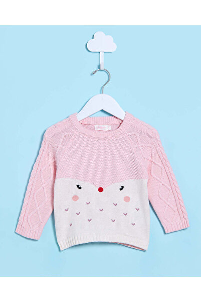 REDTAG بلوفر محبوك وردي للبنات الرضع