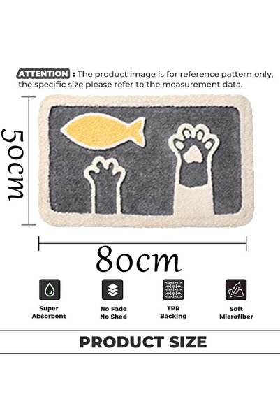 Generic Bath Mat Anti-Slip Bathroom Rug Mat 50*80cm Plush Bath Carpet Absorbent Floor Mat Quick Dry