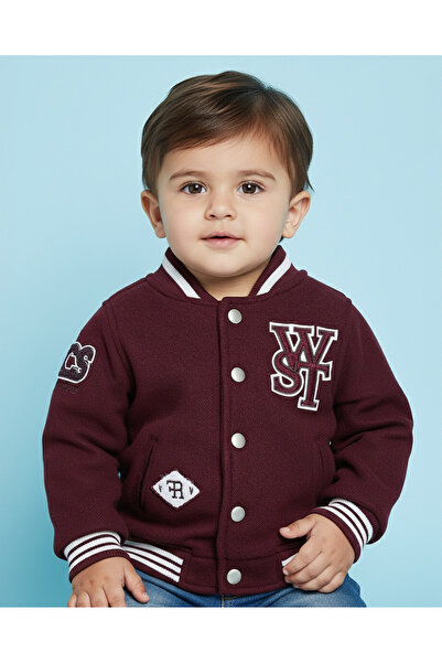 REDTAG سترة ميلتون فارسيتي للأولاد الرضع باللون العنابي