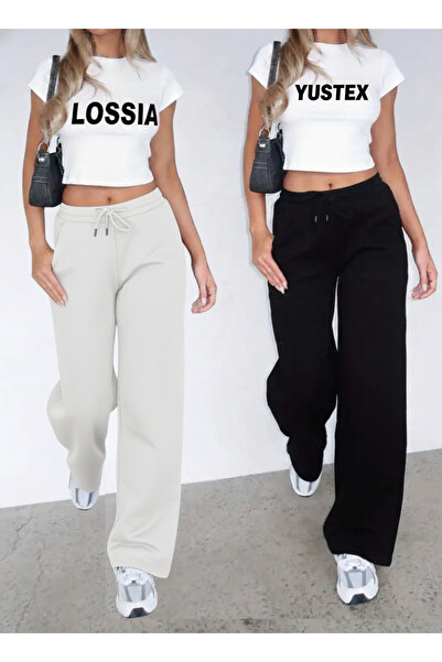 CAONNES طقم بدلة رياضية شتوية مكون من قطعتين (أسود-رمادي) بنطلون رياضي فضفاض ...