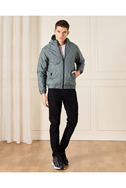 REDTAG Men Green Embellished Padded Jacket