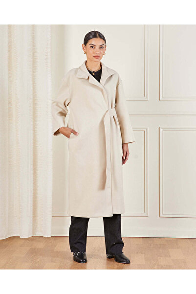 REDTAG Women Beige Belted Coat