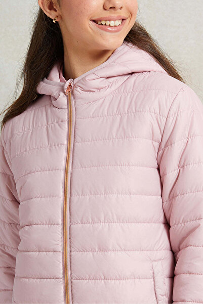 REDTAG Senior Girls Pink Padded Hooded Jacket