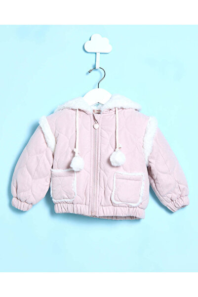 REDTAG سترة وردية بغطاء رأس للبنات الرضع