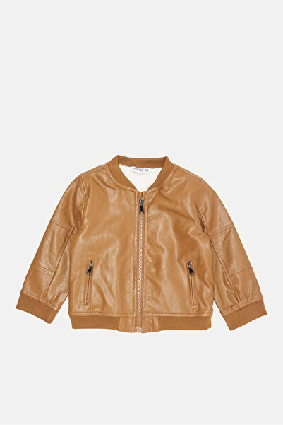 REDTAG Infant Boys Brown Pu Bomber Jacket