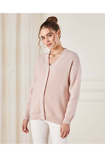 REDTAG Women Pink Knitted Cardigan
