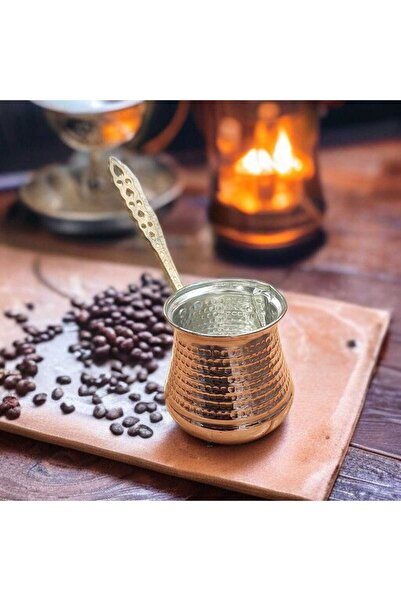 Bakır Center 7-Cup Maraş Hammered Copper Coffee Pot, Coffee Pot, Coffee Brewing Pot, Copper Milk Pot