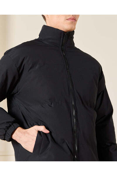 REDTAG Men Black Padded Jacket